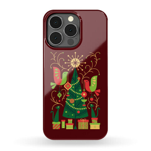 Vintage Christmas Tree Decorating Phone Case